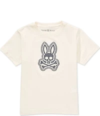 Psycho Bunny Little Boys Short-Sleeve Marlo Herringbone-Embroidered-Bunny-Applique T-Shirt