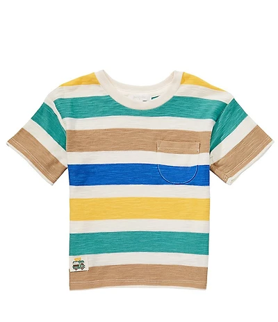 Purebaby Baby Boys Organic Cotton Short Sleeve Striped Relaxed Tee