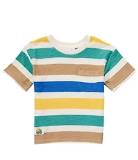 Purebaby Baby Boys Organic Cotton Short Sleeve Striped Relaxed Tee