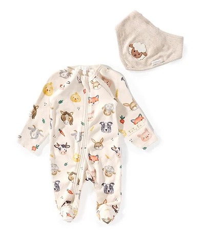 Purebaby Baby Long Sleeve Printed Organic Cotton Footie Coverall