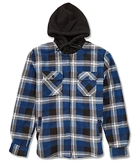 PX Clothing Plaid Sherpa Micropolar Fleece Hoodie