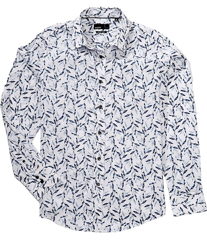 Quieti Botanical Print Long Sleeve Woven Shirt