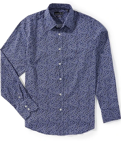 Quieti Botanical Print Long Sleeve Woven Shirt