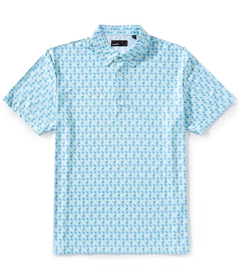 Quieti Box Print Short Sleeve Polo Shirt