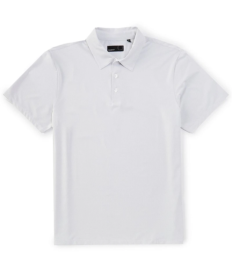 Quieti Circular Mini Print Stretch Short Sleeve Polo Shirt