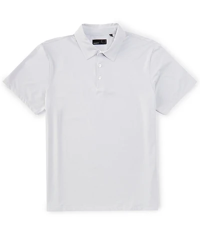 Quieti Circular Mini Print Stretch Short Sleeve Polo Shirt