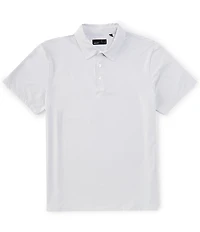 Quieti Circular Mini Print Stretch Short Sleeve Polo Shirt