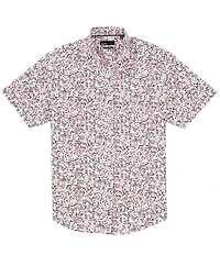 Quieti Dot Print Stretch Long Sleeve Woven Shirt