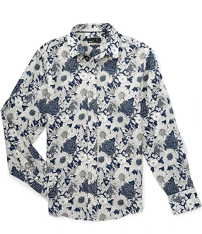 Quieti Floral Print Long Sleeve Woven Shirt