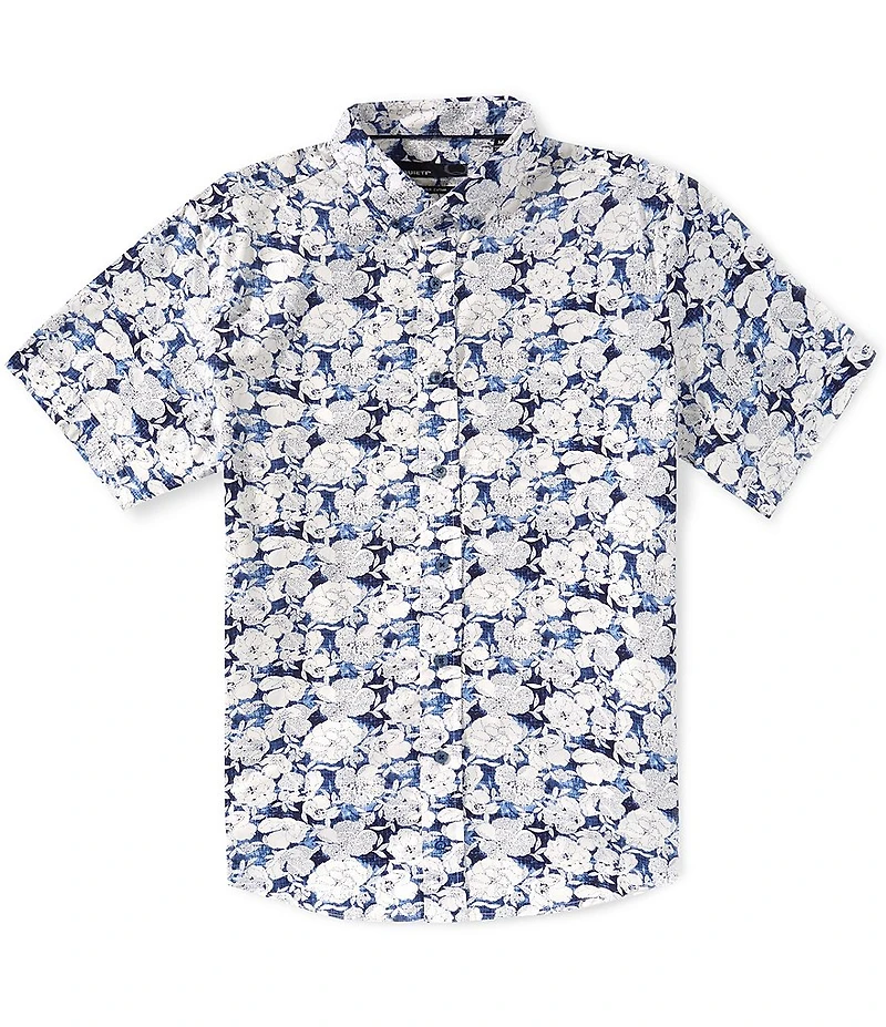 Quieti Floral Print Short Sleeve Woven Shirt