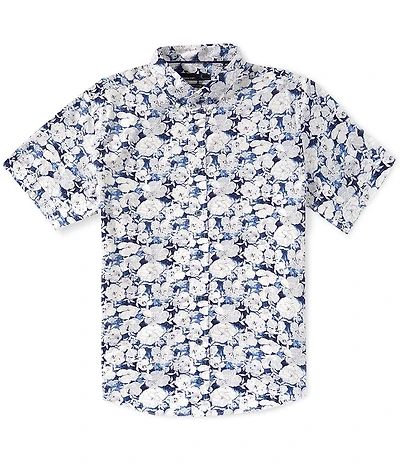 Quieti Floral Print Short Sleeve Woven Shirt