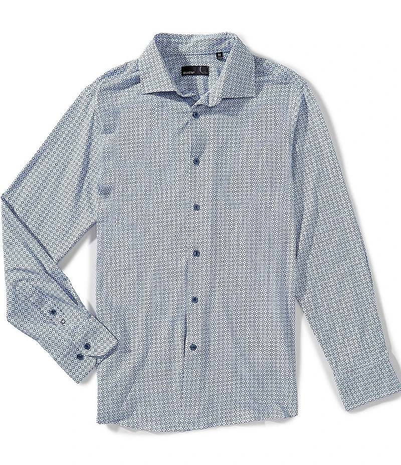 Quieti Geo Digital Print Long Sleeve Woven Shirt