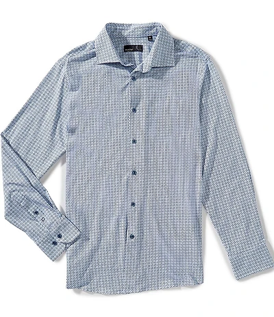 Quieti Geo Digital Print Long Sleeve Woven Shirt