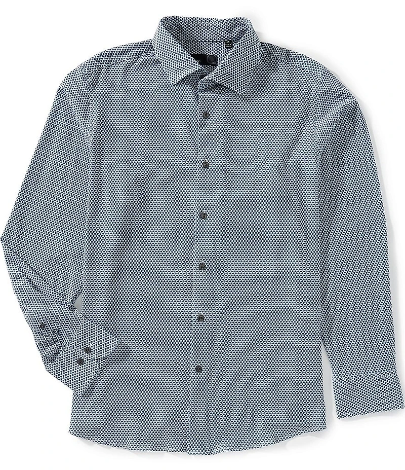 Quieti Geo Print Long Sleeve Woven Shirt