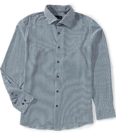 Quieti Geo Print Long Sleeve Woven Shirt