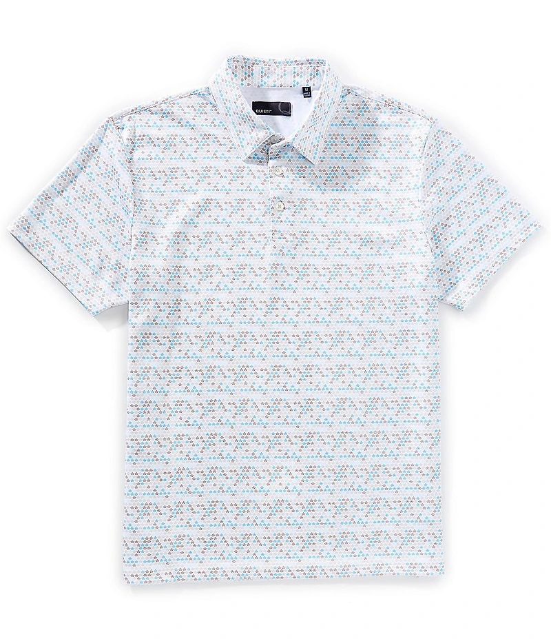 Quieti Geo Print Short Sleeve Polo Shirt