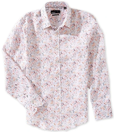 Quieti Linen Floral Print Long Sleeve Woven Shirt