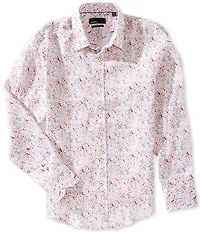 Quieti Linen Floral Print Long Sleeve Woven Shirt