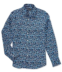 Quieti Modern Fit Botanical Print Long Sleeve Woven Shirt