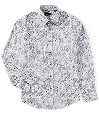 Quieti Paisley Print Long Sleeve Woven Shirt