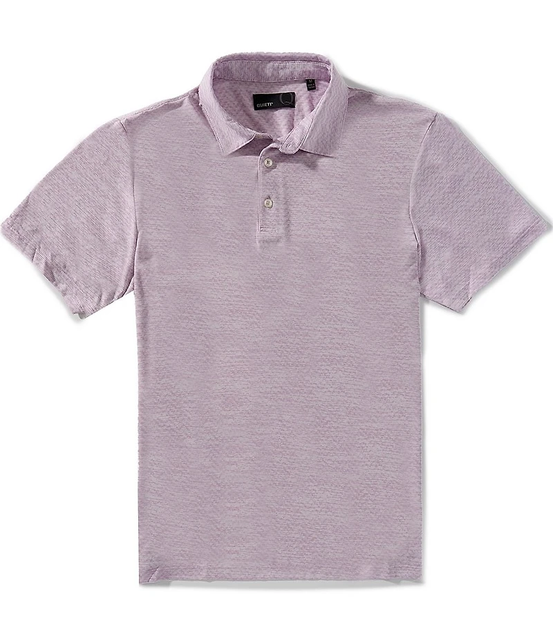Quieti Performance Jacquard Knit Short Sleeve Polo Shirt