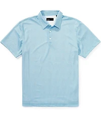 Quieti Performance Stretch Geo Print Short Sleeve Polo Shirt