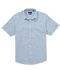Quieti Petal Print Short Sleeve Woven Shirt