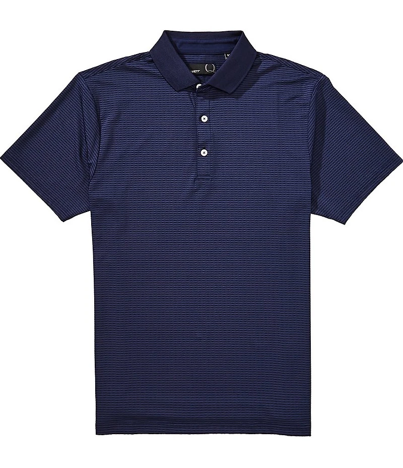 Quieti Regular Fit Eclipse Herringbone Stripe Knit Short Sleeve Polo