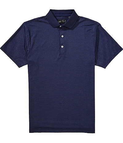 Quieti Regular Fit Eclipse Herringbone Stripe Knit Short Sleeve Polo