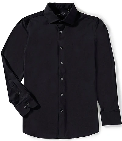 Quieti Textured Solid Dobby Long Sleeve Woven Shirt