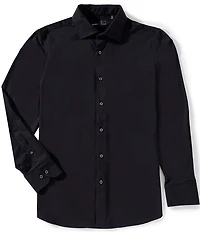 Quieti Textured Solid Dobby Long Sleeve Woven Shirt
