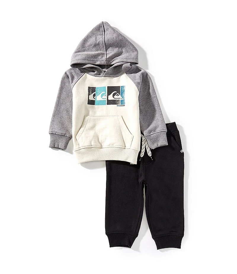 Quiksilver Baby Boys Long Sleeve Fleece Hoodie & Coordinating Jogger Pant Set