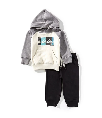 Quiksilver Baby Boys Long Sleeve Fleece Hoodie & Coordinating Jogger Pant Set