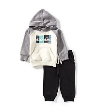 Quiksilver Baby Boys Long Sleeve Fleece Hoodie & Coordinating Jogger Pant Set