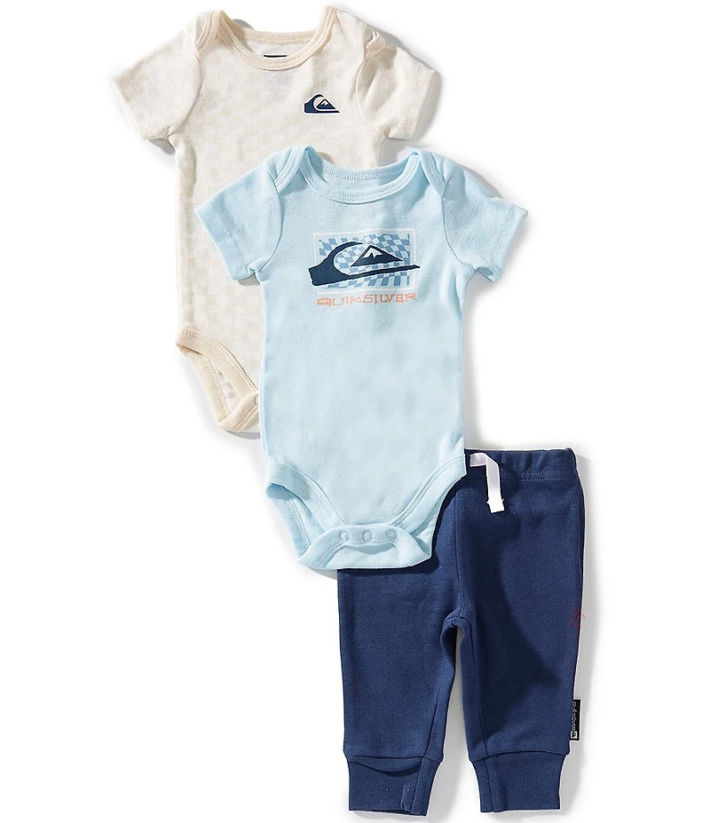 Quiksilver Baby Boys Short Sleeve Bodysuits And Joggers 3-Piece Set