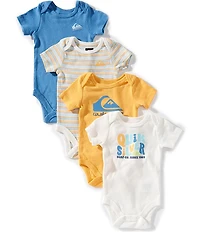 Quiksilver Baby Boys Short Sleeve Bodysuit 4-Pack