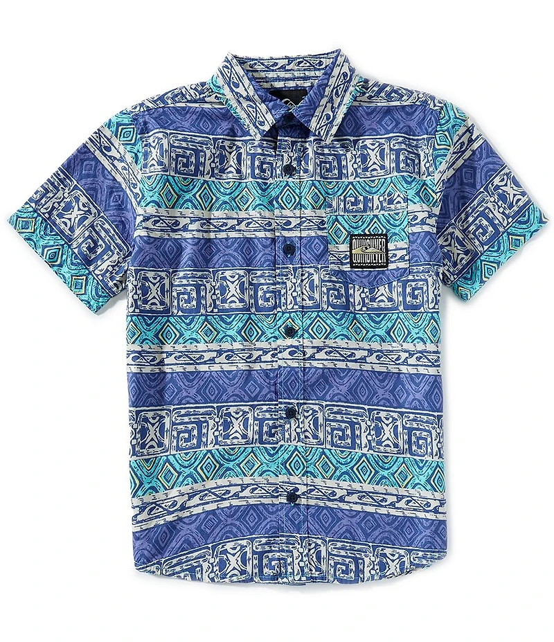 Quiksilver Big Boys Short-Sleeve Printed Global Heat Woven Shirt