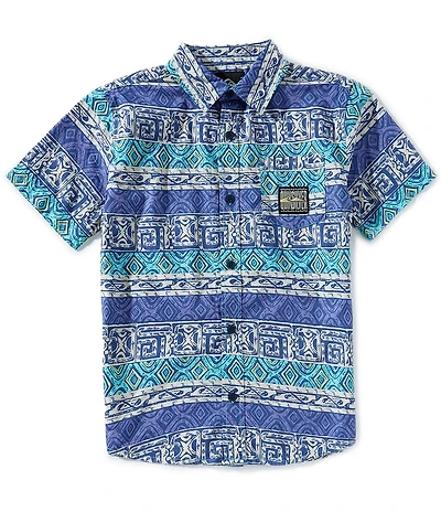Quiksilver Big Boys Short-Sleeve Printed Global Heat Woven Shirt