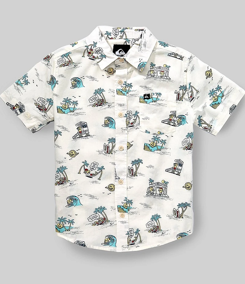 Quiksilver Big Boys Short Sleeve Surf Doodle Shirt