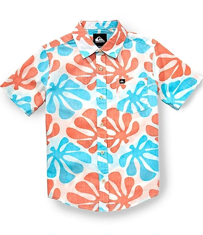 Quiksilver Big Boys SOL Tiles Short Sleeve Button Front Shirt