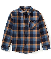 Quiksilver Little Boys Long Sleeve Porter Check Flannel Shirt