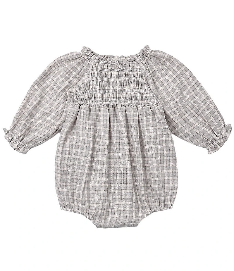 Quincy Mae Baby Girls Eden Blue Gingham Romper