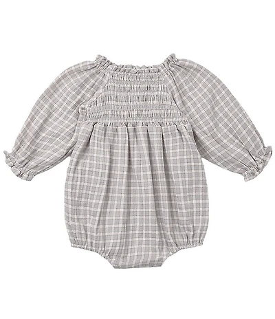 Quincy Mae Baby Girls Eden Blue Gingham Romper