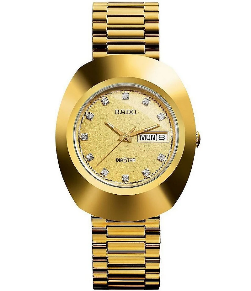 RADO Men's The Original Quartz Analog Gold Stainless Steel Bracelet Watch