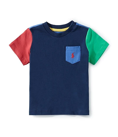 Ralph Lauren Baby Boys Short Sleeve Color-Blocked Pocket T-Shirt