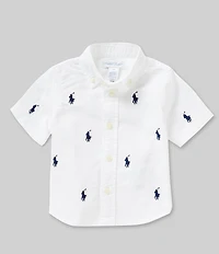 Ralph Lauren Baby Boys Short-Sleeve Polo Pony Oxford Shirt
