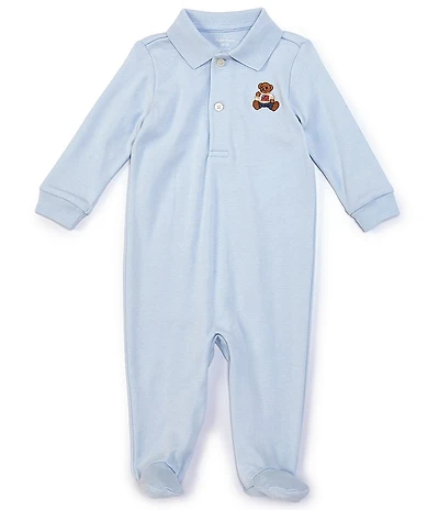 Ralph Lauren Baby Boys Long-Sleeve Polo Bear Footie Coverall
