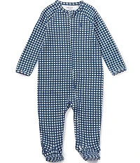 Ralph Lauren Baby Boys Long Sleeve Gingham Cotton Footie