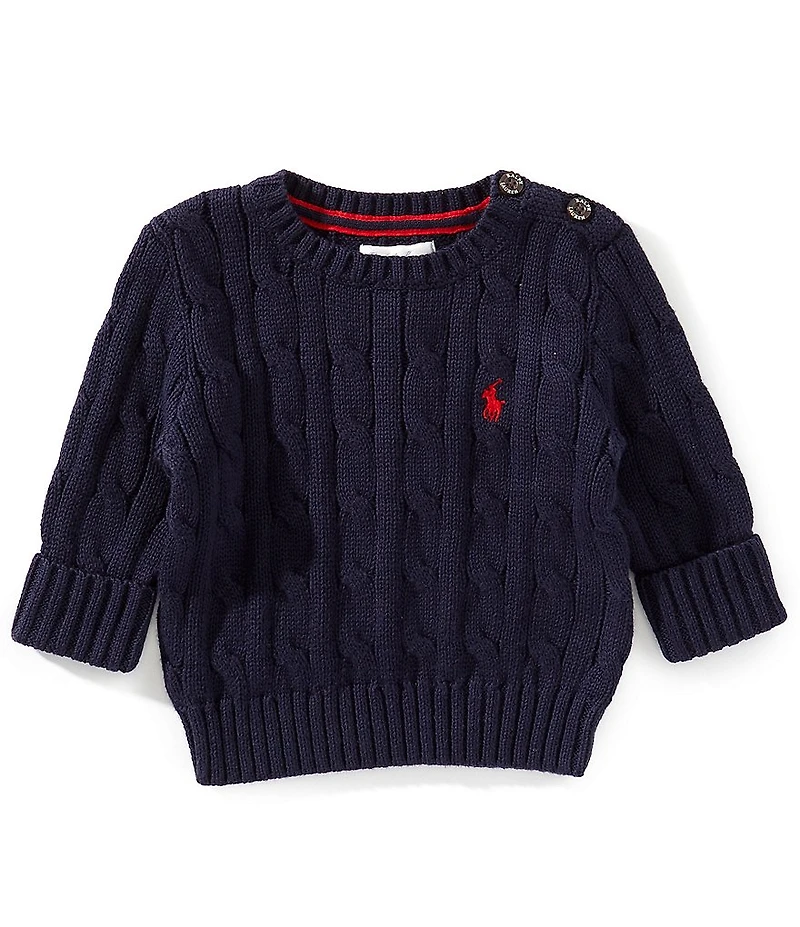 Ralph Lauren Baby Boys Long Sleeve Cable-Knit Cotton Sweater