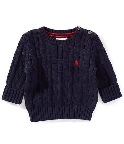 Ralph Lauren Baby Boys Long Sleeve Cable-Knit Cotton Sweater